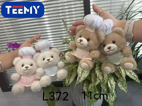 LLAVERO PELUCHE OSO 11 CM PAQUETE 12 PIEZAS (L372)
