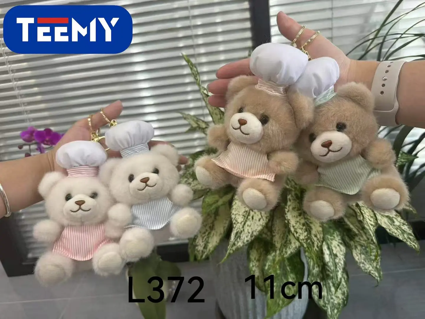 LLAVERO PELUCHE OSO 11 CM PAQUETE 12 PIEZAS (L372) 1