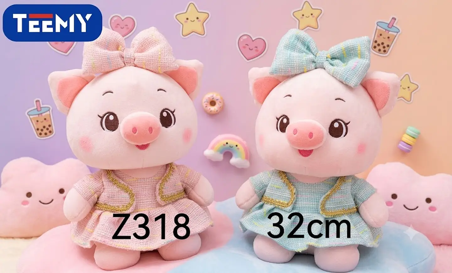 PELUCHE CHANCHO 32 CM , 3 DEL MISMO POR MAYOR (Z318) 1