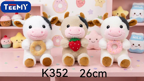 PELUCHE VACA 26 CM, 3 DEL MISMO POR MAYOR (K352)