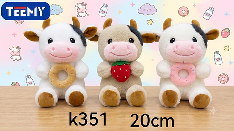 PELUCHE VACA 20 CM, 3 DEL MISMO POR MAYOR (K351)