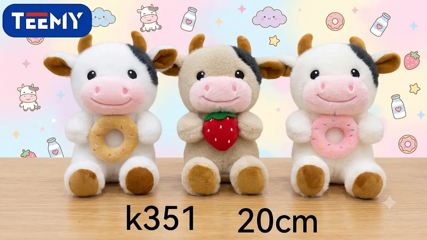 PELUCHE VACA 20 CM, 3 DEL MISMO POR MAYOR (K351) 1