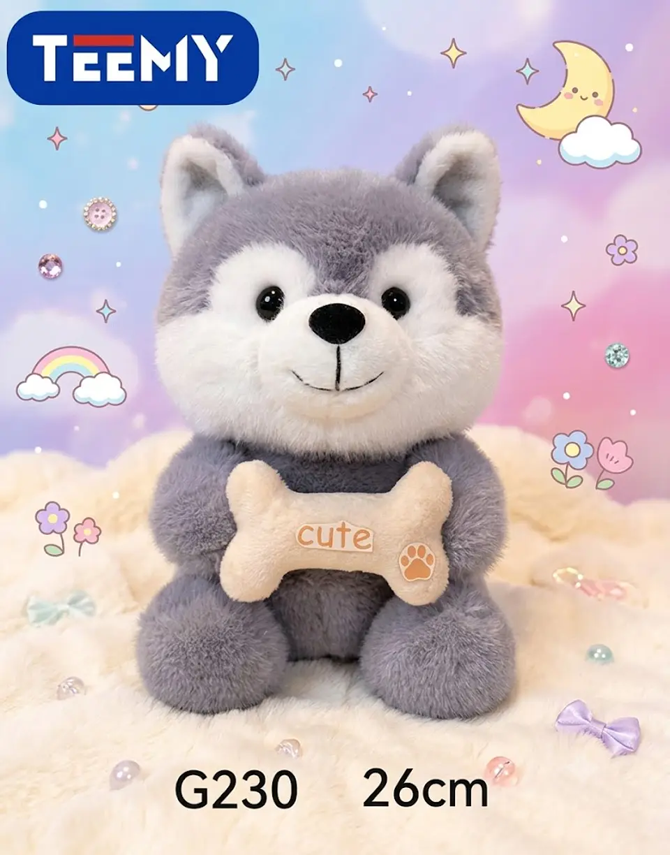 PELUCHE LOBO 26 CM, 3 DEL MISMO POR MAYOR (G230) 1