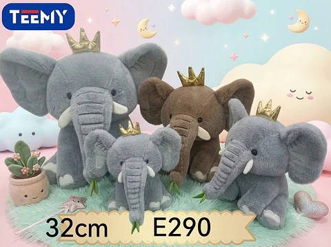 PELUCHE ELEFANTE 32 CM, 3 DEL MISMO AL POR MAYOR (E290)