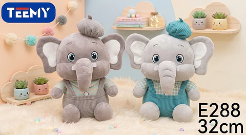 PELUCHE ELEFANTE 32 CM, 3 DEL MISMO AL POR MAYOR (E288)