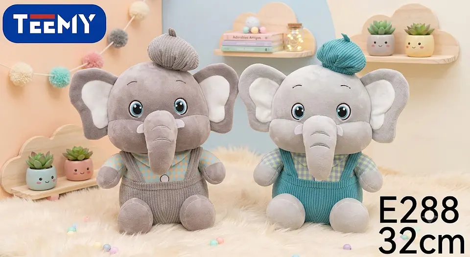 PELUCHE ELEFANTE 32 CM, 3 DEL MISMO AL POR MAYOR (E288) 1
