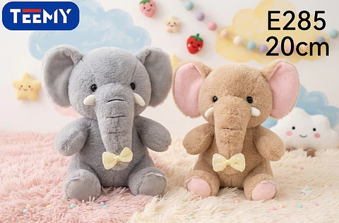 PELUCHE ELEFANTE 20 CM, 3 DEL MISMO AL POR MAYOR (E285)