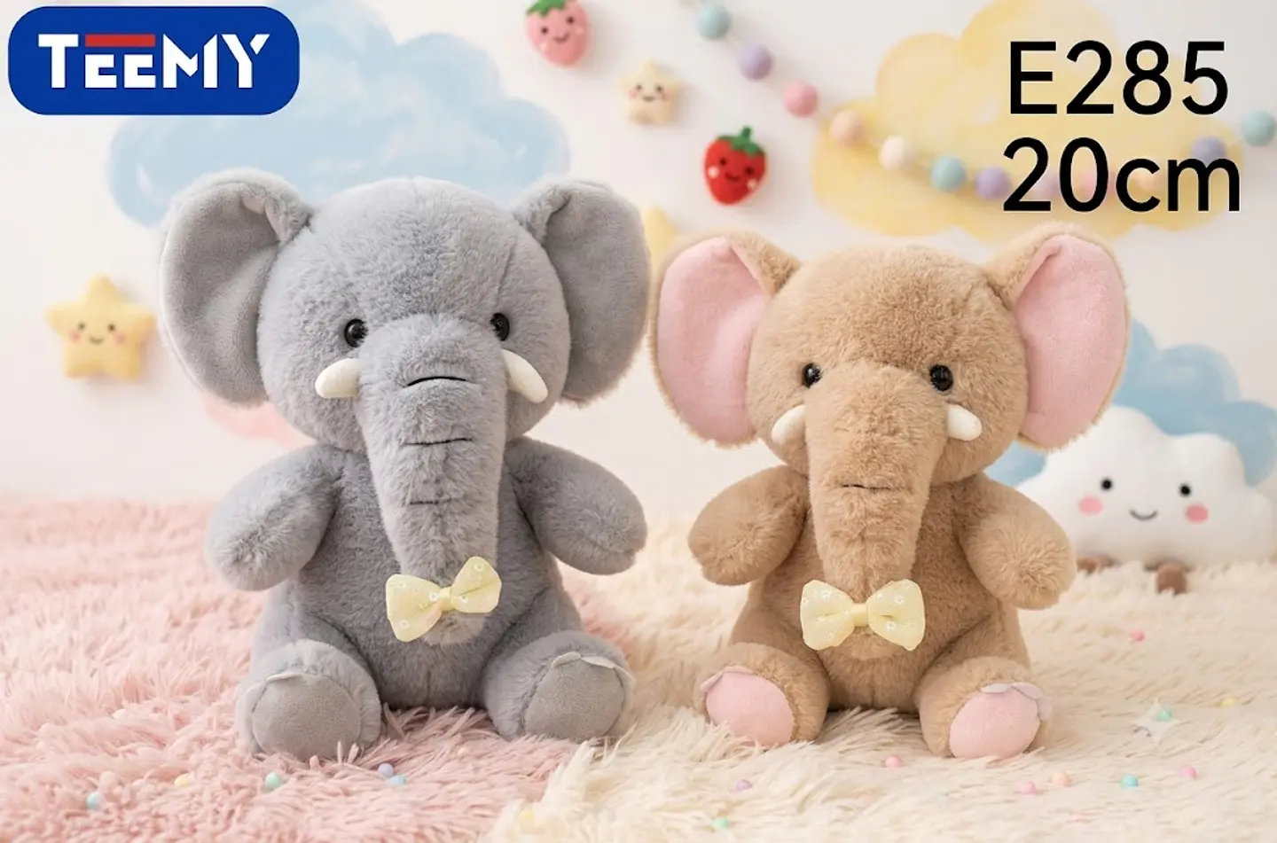 PELUCHE ELEFANTE 20 CM, 3 DEL MISMO AL POR MAYOR (E285) 1