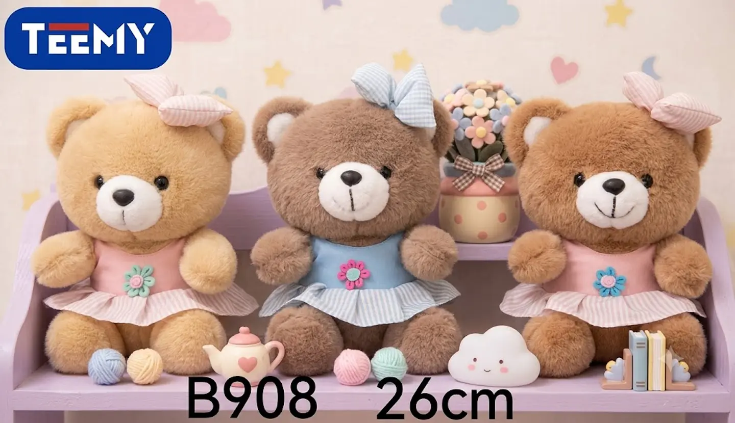 PELUCHE OSO 26 CM, 3 DEL MISMO POR MAYOR (B908) 1