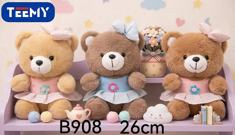 PELUCHE OSO 26 CM, 3 DEL MISMO POR MAYOR (B908) 1