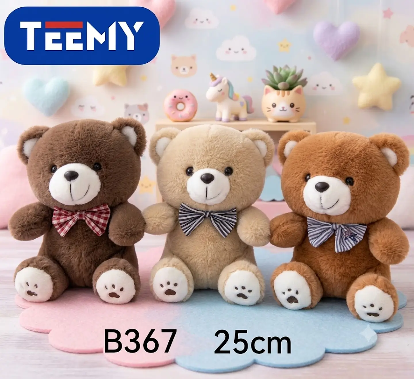 PELUCHE OSO 25 CM, 3 DEL MISMO POR MAYOR (B367)  1