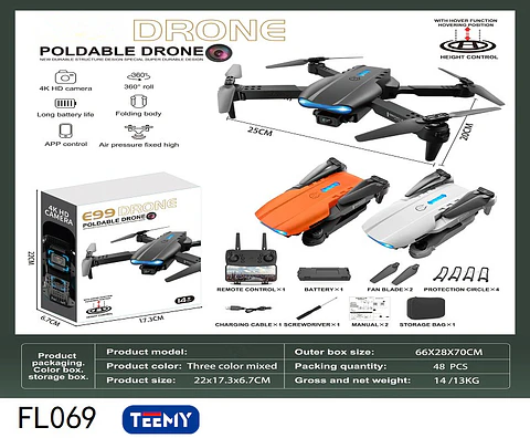 DRON CON CAMARA , 3 DEL MISMO POR MAYOR  (FL069)
