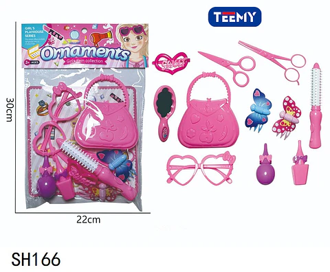 JUGUETE DE BELLEZA CON ACCESORIOS, 3 DEL MISMO POR MAYOR  (SH166)