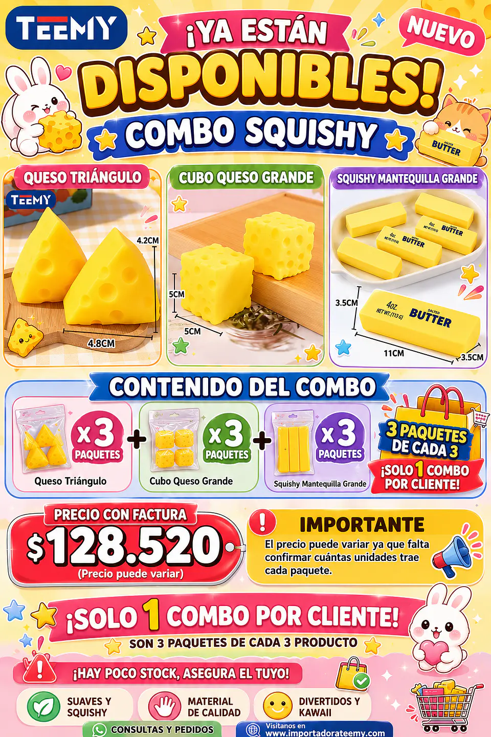 COMBOS SQUISHY (PRECIO FINAL PUEDE VARIAR YA QUE FALTA CONFIRMAR LAS UNIDADES DEL PAQUETE) 1