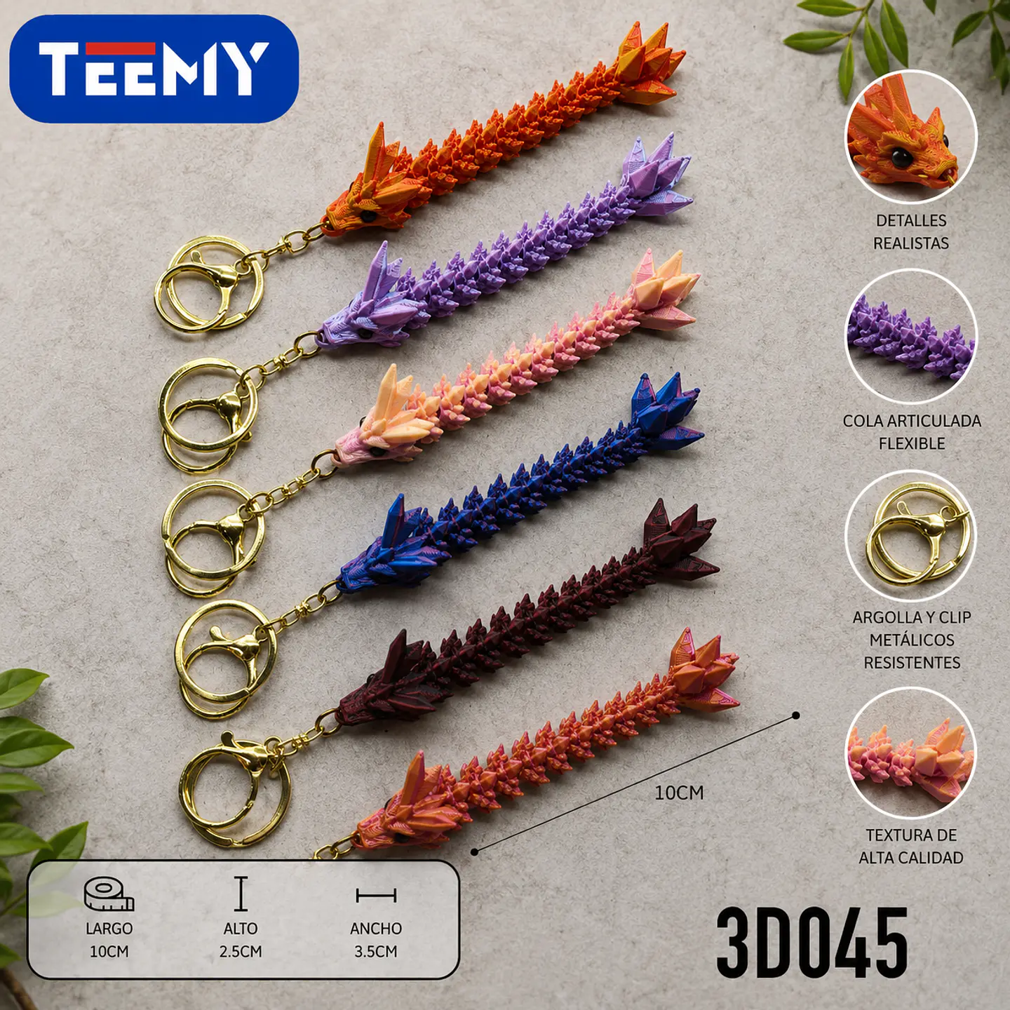 LLAVERO ARTICULADO 3D DRAGON PAQUETE 12 PIEZAS (3D045) 1