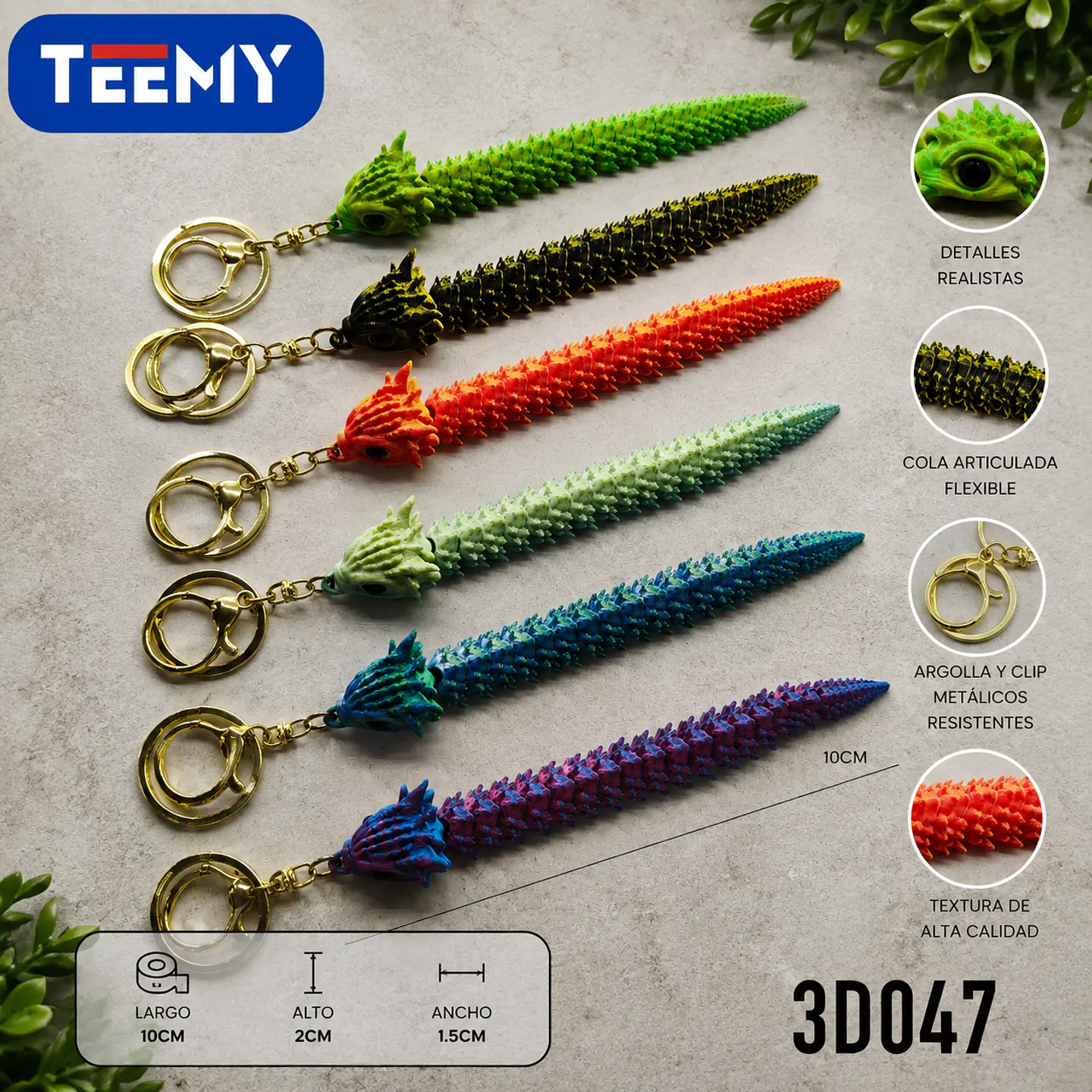 LLAVERO ARTICULADO 3D SERPIENTE PAQUETE 12 PIEZAS (3D047) 1