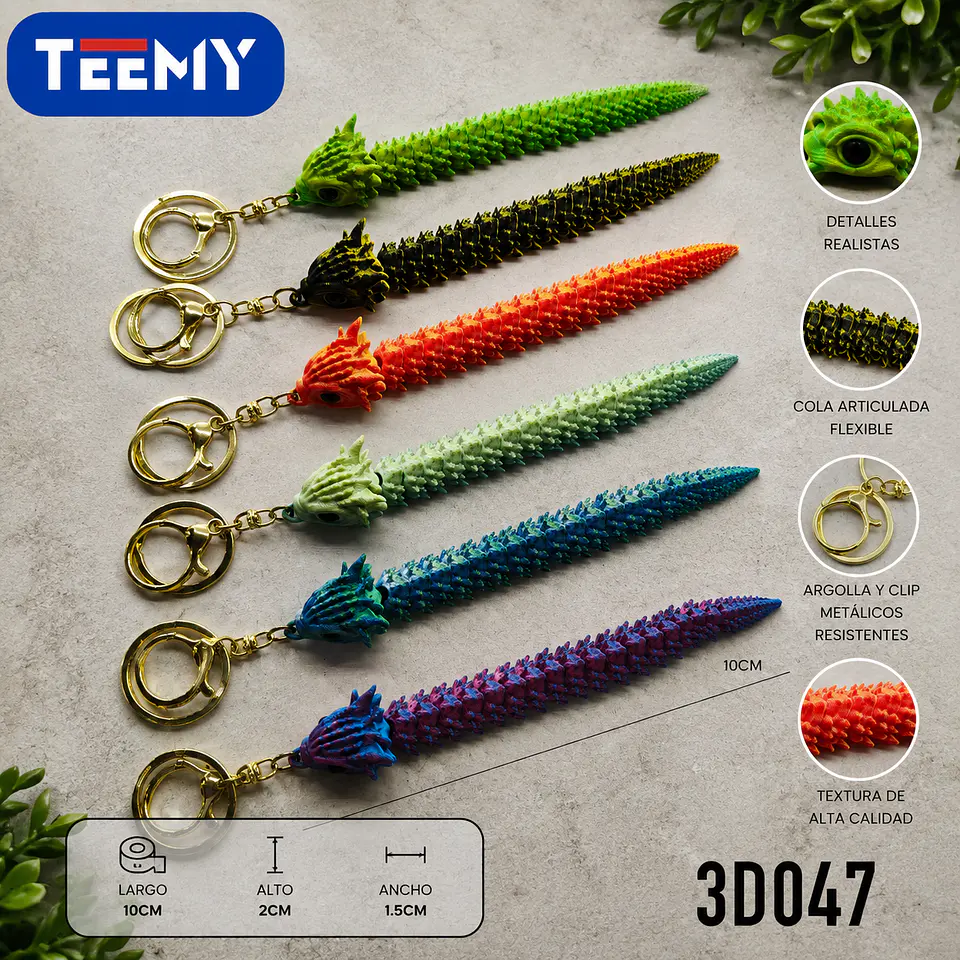LLAVERO ARTICULADO 3D SERPIENTE PAQUETE 12 PIEZAS (3D047) 1