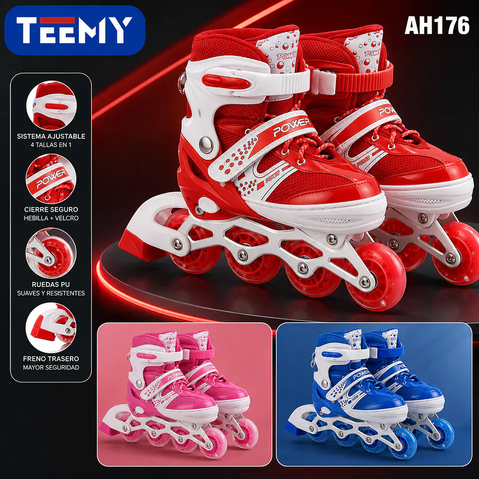 PATINES TALLAS S hasta el 34, M del 34 a la 37, L del 37 hasta la 40   3 DEL MISMO POR MAYOR  (AH176) 2