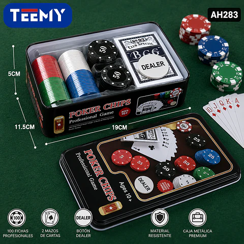 FICHAS DE POKER CON CARTAS  , 3 DEL MISMO POR MAYOR  (AH283)