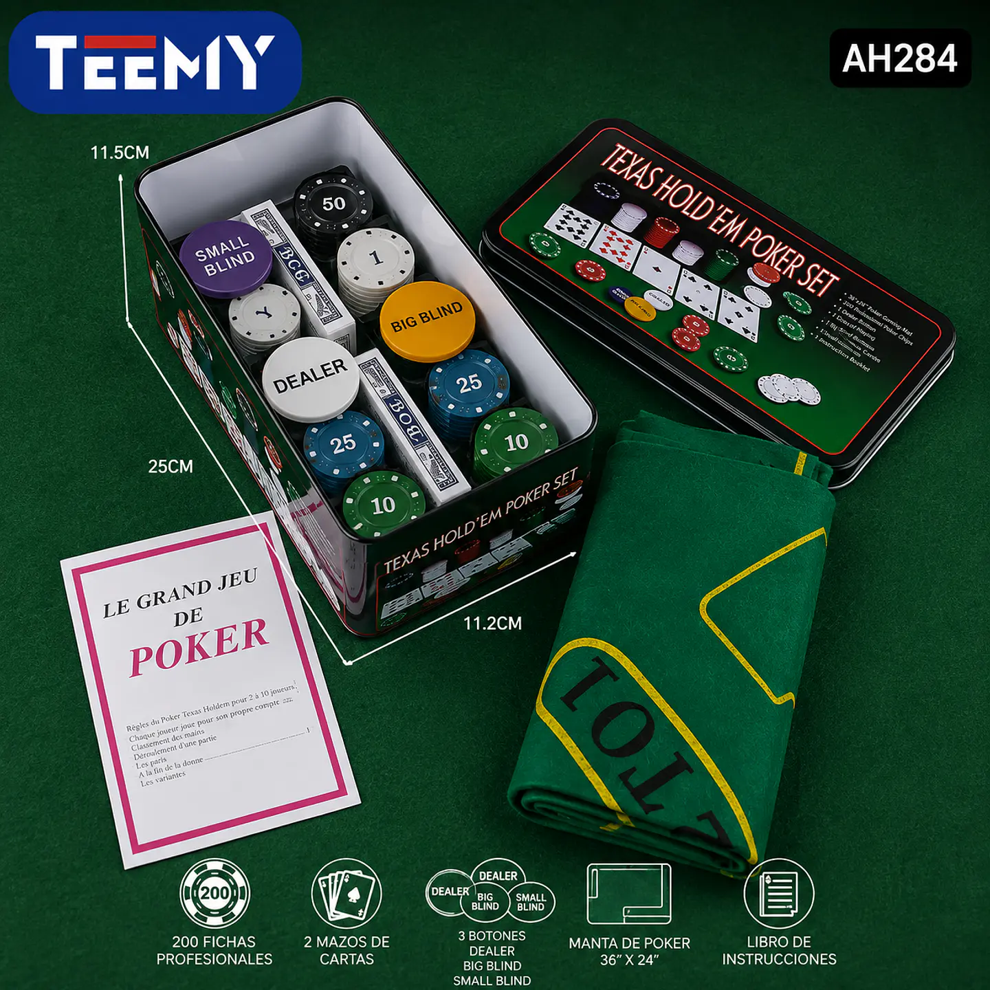SET TEXAS HOLDEM POKER 3 DEL MISMO POR MAYOR  (AH284) 1