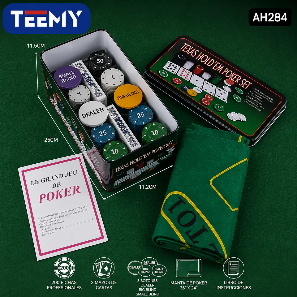 SET TEXAS HOLDEM POKER 3 DEL MISMO POR MAYOR  (AH284) 1