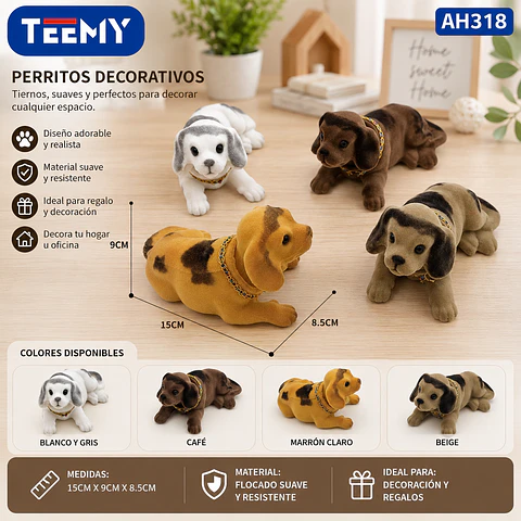 PERRO FIGURA DECORATIVA, 3 DEL MISMO POR MAYOR  (AH318)