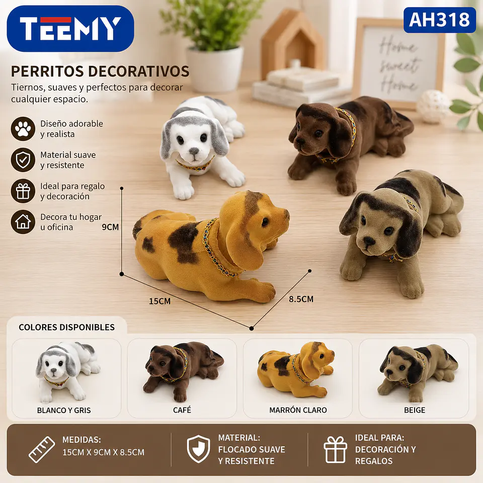 PERRO FIGURA DECORATIVA, 3 DEL MISMO POR MAYOR  (AH318) 1