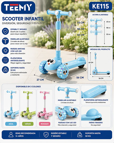 SCOOTER INFANTIL EMBALAJE 10 UNIDADES 145.890 (KE115)