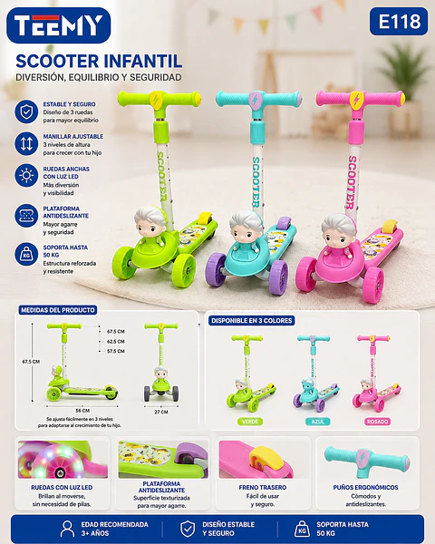 SCOOTER INFANTIL EMBALAJE 10 UNIDADES 123.290 (KE118)