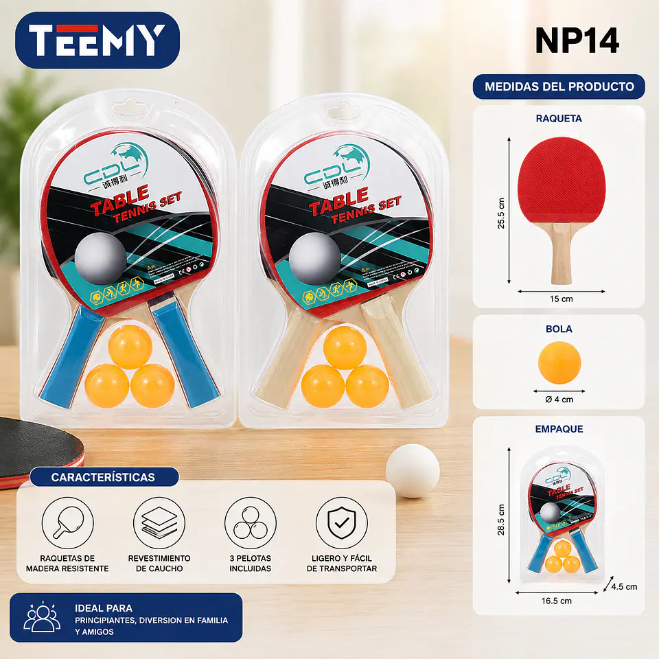 RAQUETAS PING PONG   , 3 DEL MISMO POR MAYOR  (NP14) 1