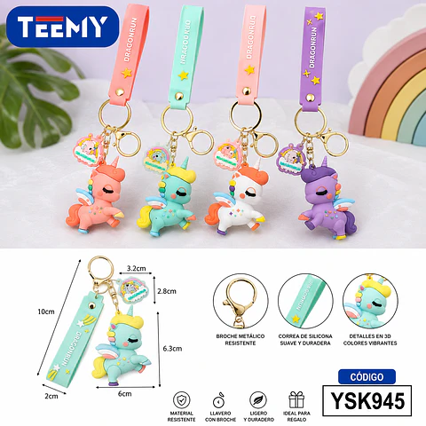 LLAVERO UNICORNIO PAQUETE 12 PIEZAS (YSK945)
