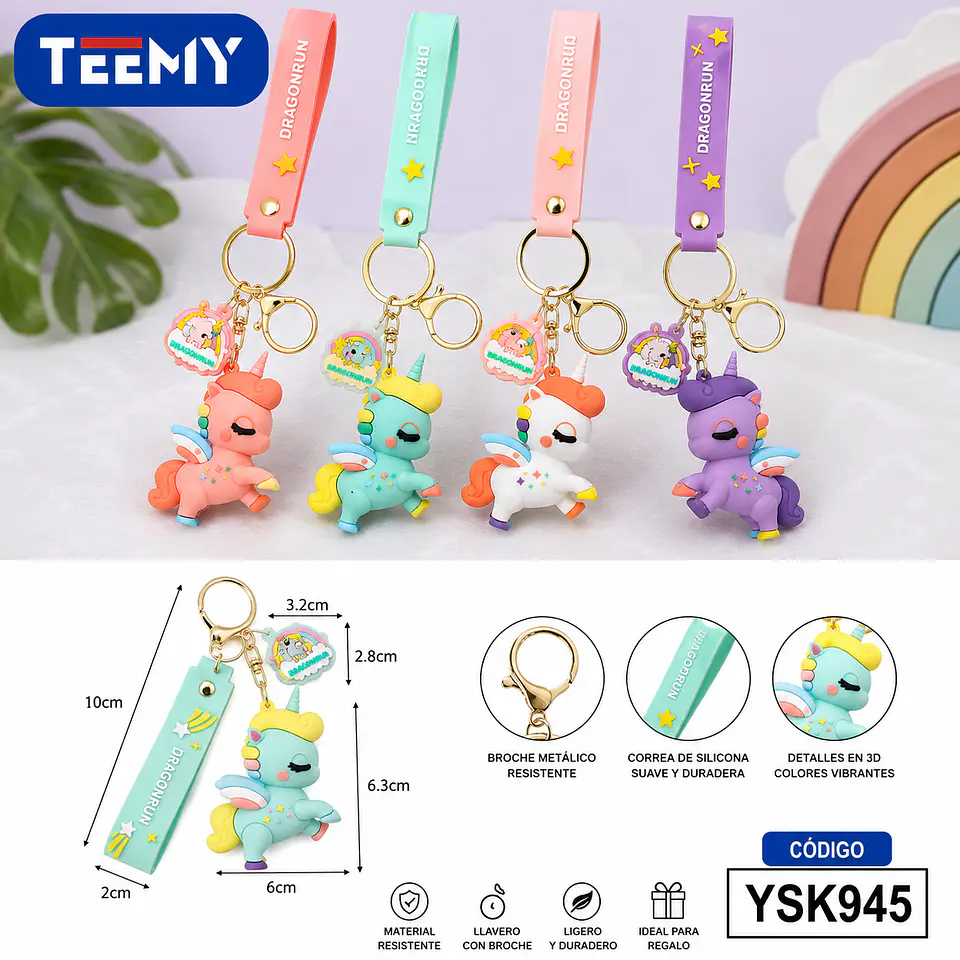 LLAVERO UNICORNIO PAQUETE 12 PIEZAS (YSK945) 1