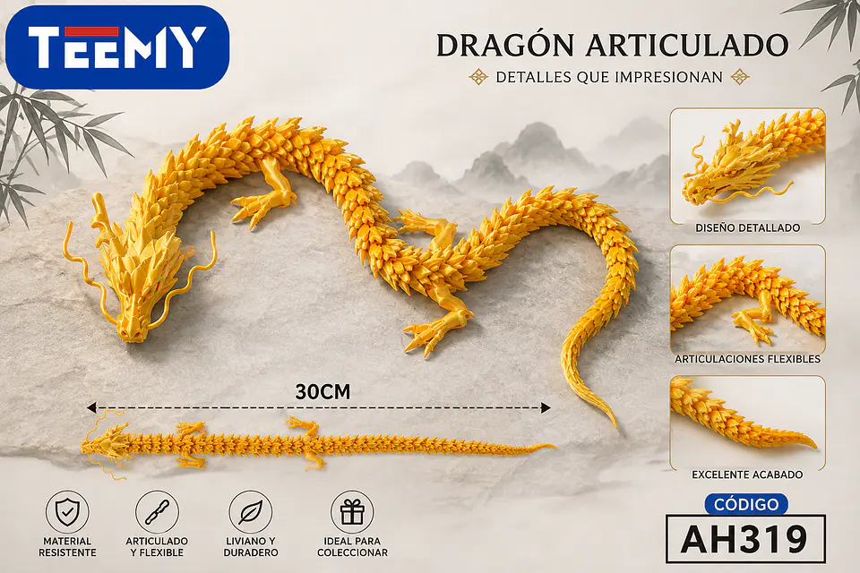 FIGURA DRAGON 3D ARTICULADO, 3 DEL MISMO POR MAYOR (AH319) 1