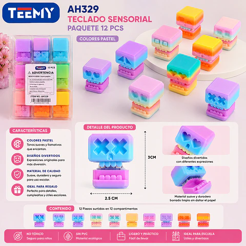 TECLADO SENSORIAL CAJA CON 10 UNIDADES, 3 DEL MISMO POR MAYOR (AH329)