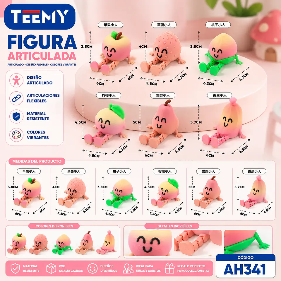 FIGURAS 3D ARTICULADAS PAQUETE 12 PIEZAS (AH341) 1