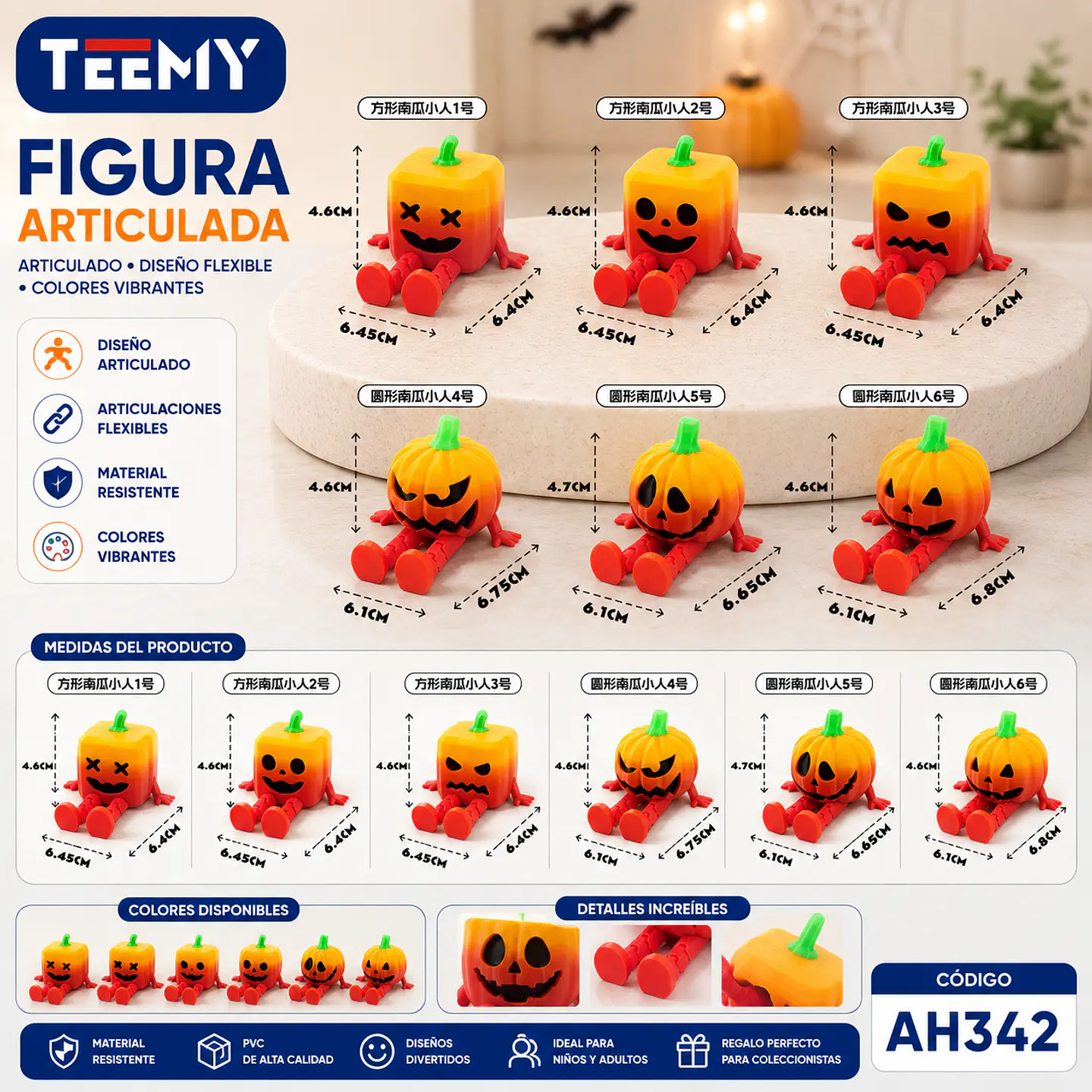 FIGURAS 3D ARTICULADAS PAQUETE 12 PIEZAS (AH342) 1