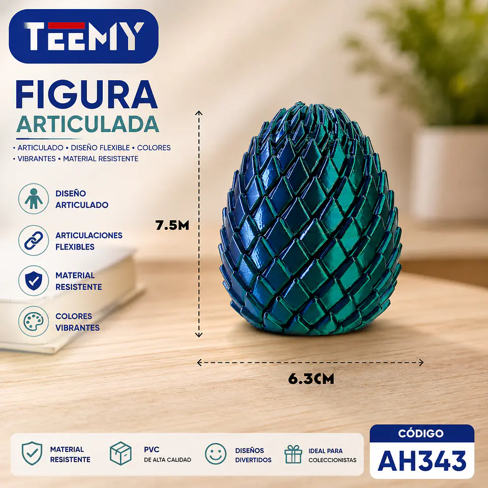 FIGURA HUEVO 3D ARTICULADO PAQUETE 12 PIEZAS (AH343) 1