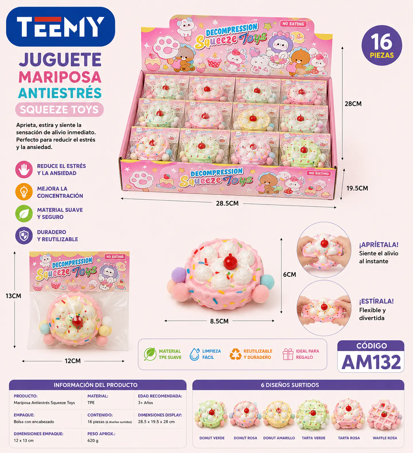 SQUISHY PAQUETE 16 PIEZAS (AM132) 1