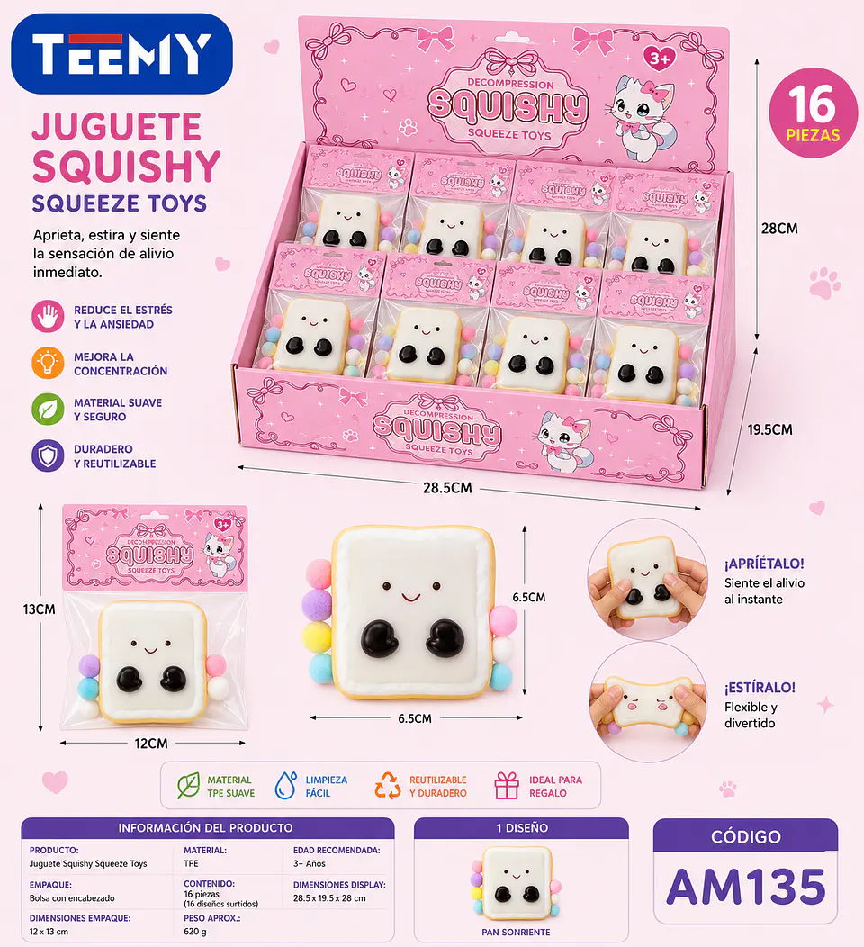 SQUISHY PAQUETE 16 PIEZAS (AM135) 1
