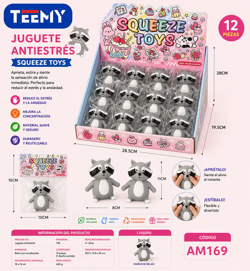 SQUISHY PAQUETE 12 PIEZAS (AM169) 1