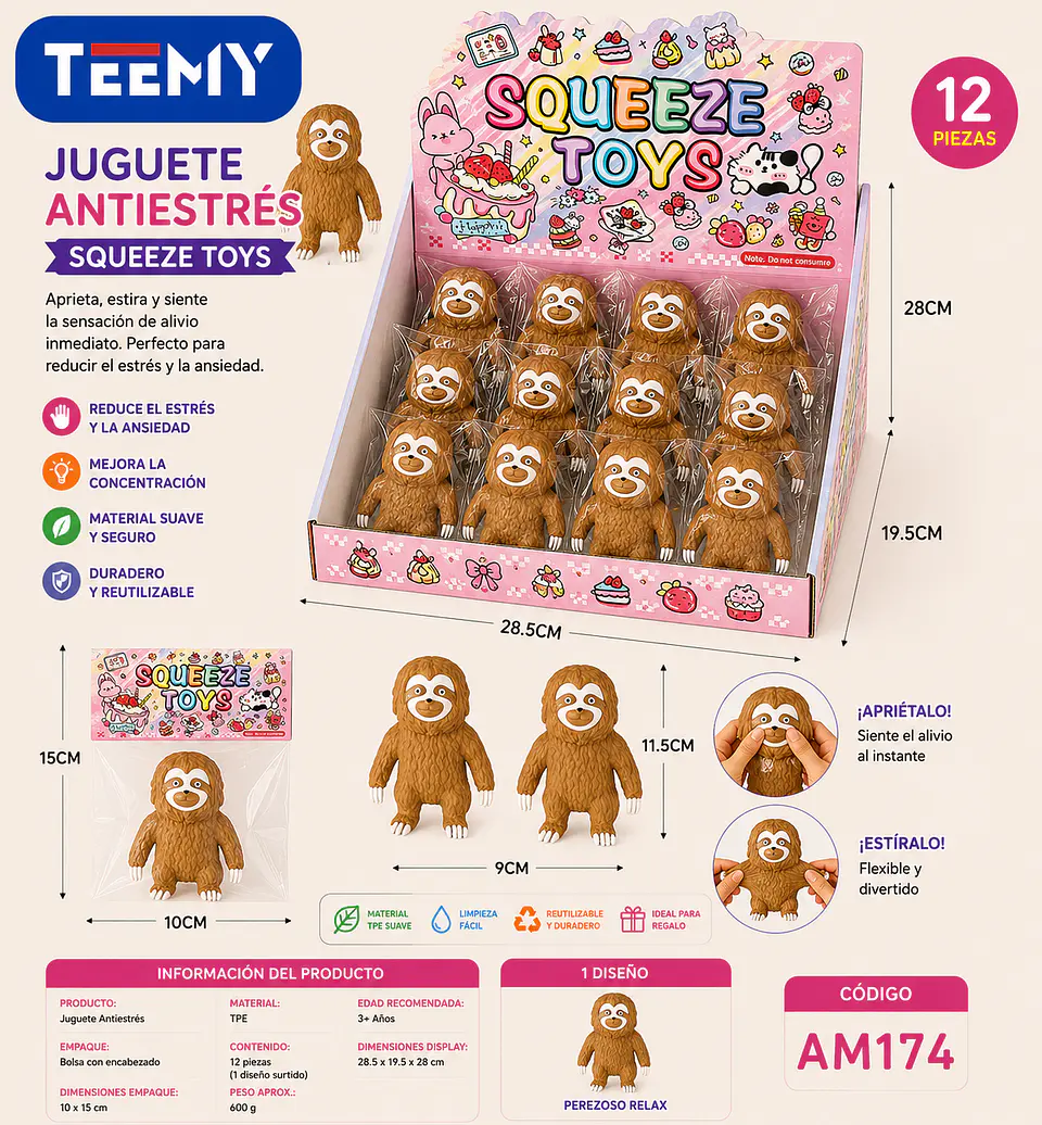 SQUISHY PAQUETE 12 PIEZAS (AM174) 1