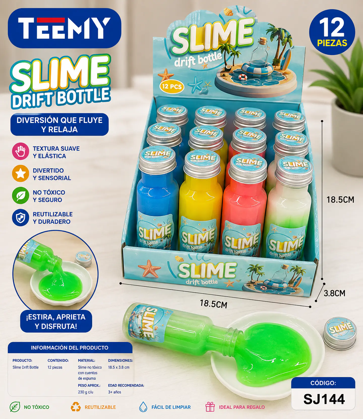 SLIME  PAQUETE 12 PIEZAS (SJ144) 1