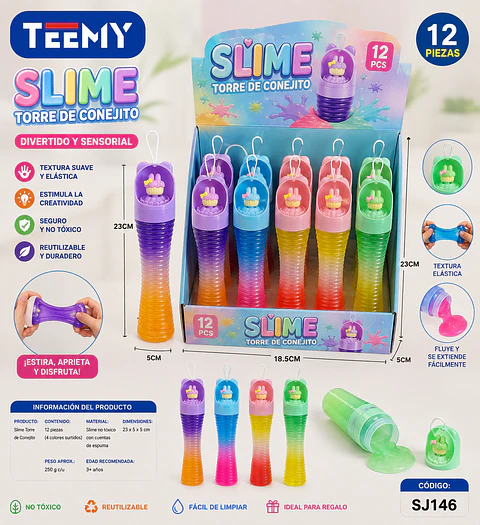 SLIME CONEJITO PAQUETE 12 PIEZAS (SJ146)