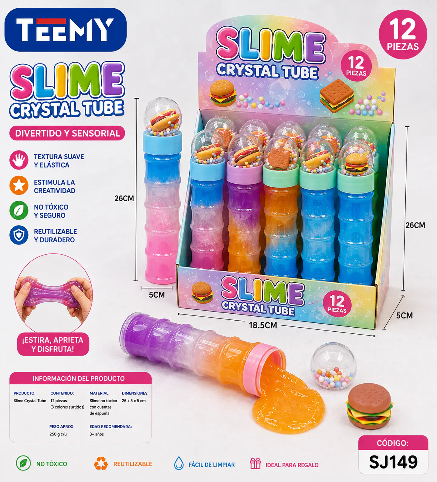 SLIME DINOSAURIO PAQUETE 12 PIEZAS (SJ149) 1
