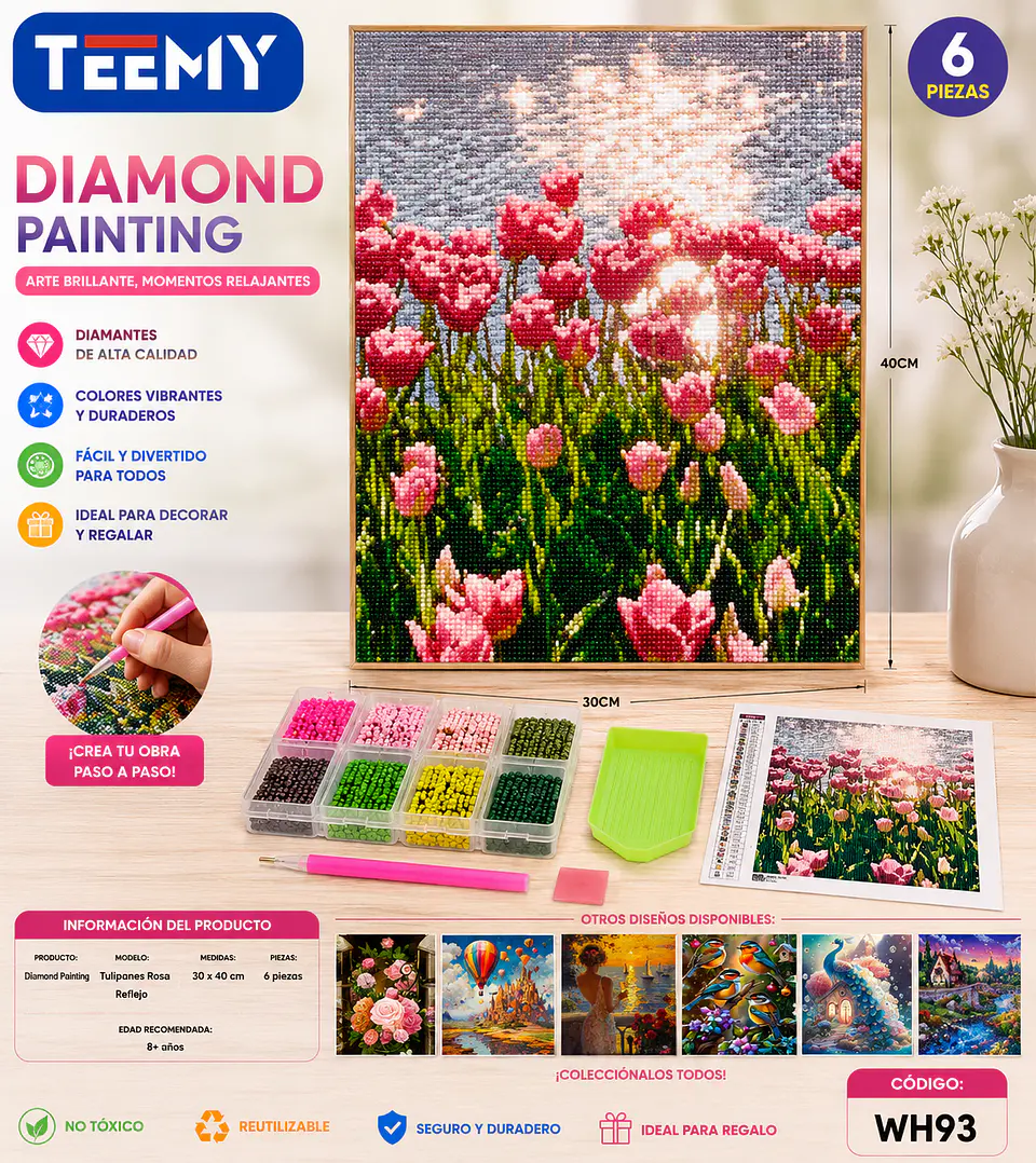 PINTURA DIAMANTE PAQUETE 6 PIEZAS (WH93) 1