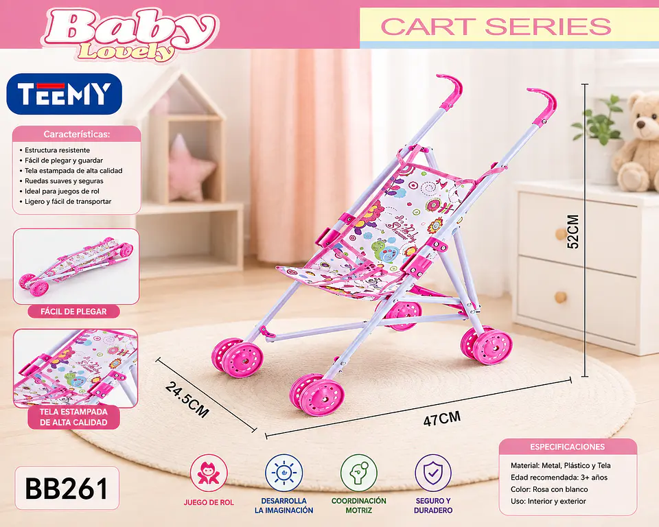 COCHE DE MUÑECA, 3 DEL MISMO POR MAYOR  (BB261) 1