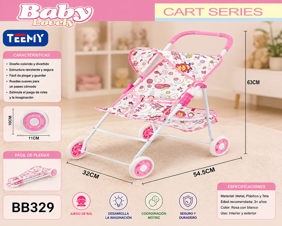 COCHE DE MUÑECA, 3 DEL MISMO POR MAYOR  (BB329) 1