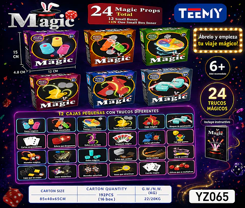 JUEGO DE MAGIA PAQUETE 12 PIEZAS (YZ065)