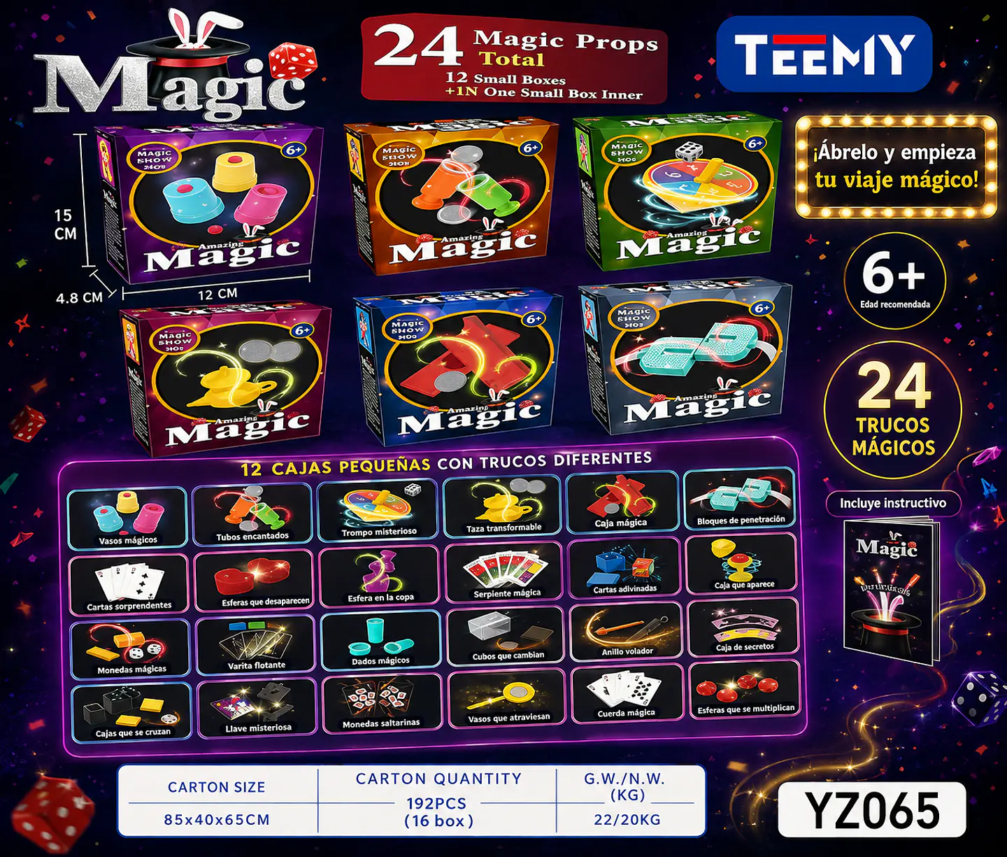 JUEGO DE MAGIA PAQUETE 12 PIEZAS (YZ065) 1
