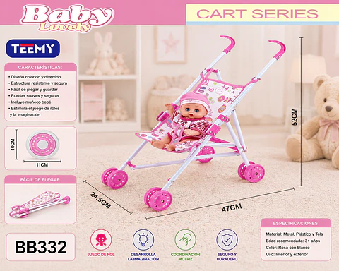 COCHE DE MUÑECA, 3 DEL MISMO POR MAYOR  (BB332)